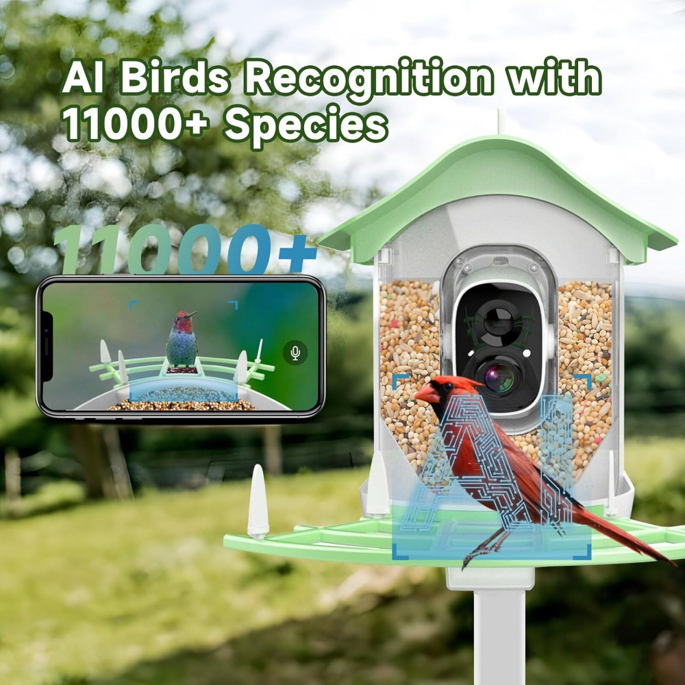 Smart Bird Feeder Camera - Slimme vogelvoeder op zonne-energie met camera