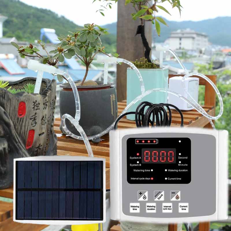 Smart Garden Tools - Automatische zonne-energie druppelirrigatieapparaat Dubbele pomp Verstelbare