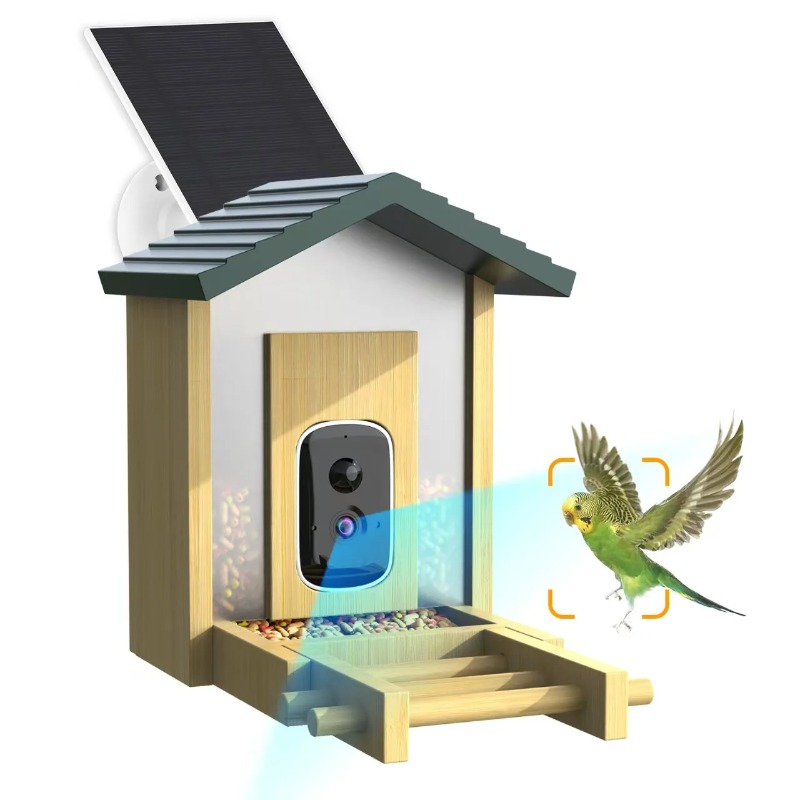 Smart Bird Feeder Camera - 4K AI Vogelvoedercamera Waterdicht Solide Patroon