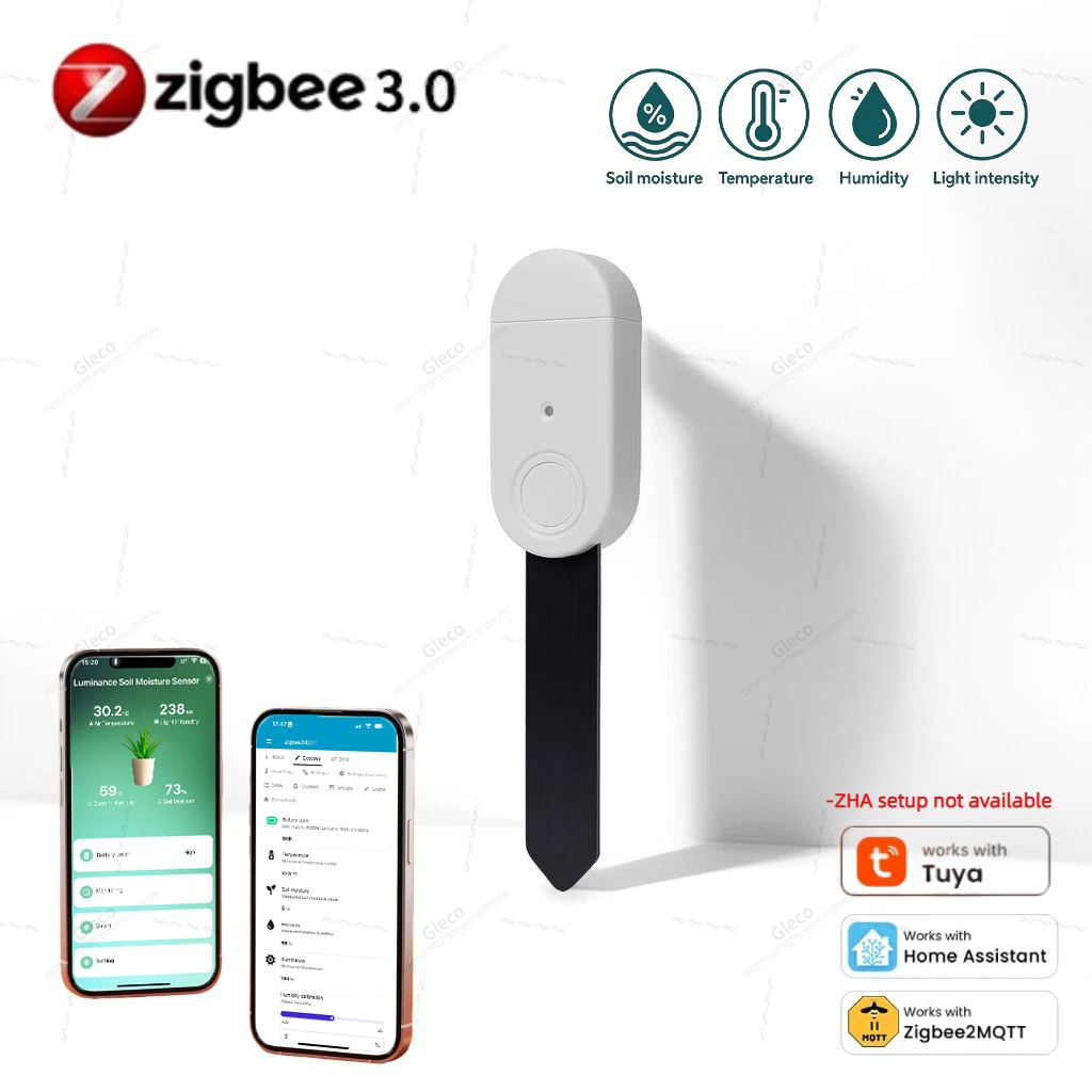 Smart Garden Light - 4in1 Zigbee Bodemvocht Temperatuur-vochtigheidssensor Met Lichtdetectie