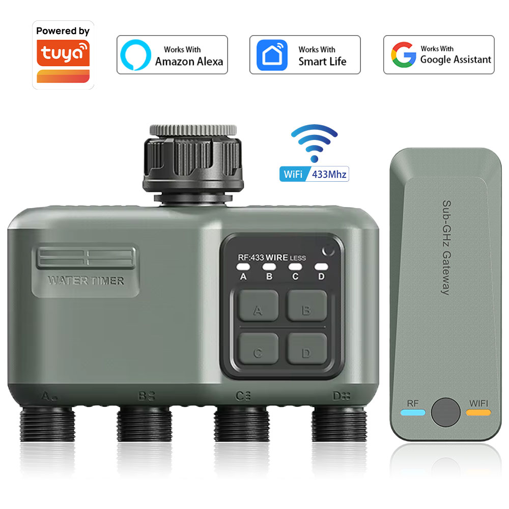 Smart Garden Herb - 4-uitlaat programmeerbare watertimer voor tuinslang, met