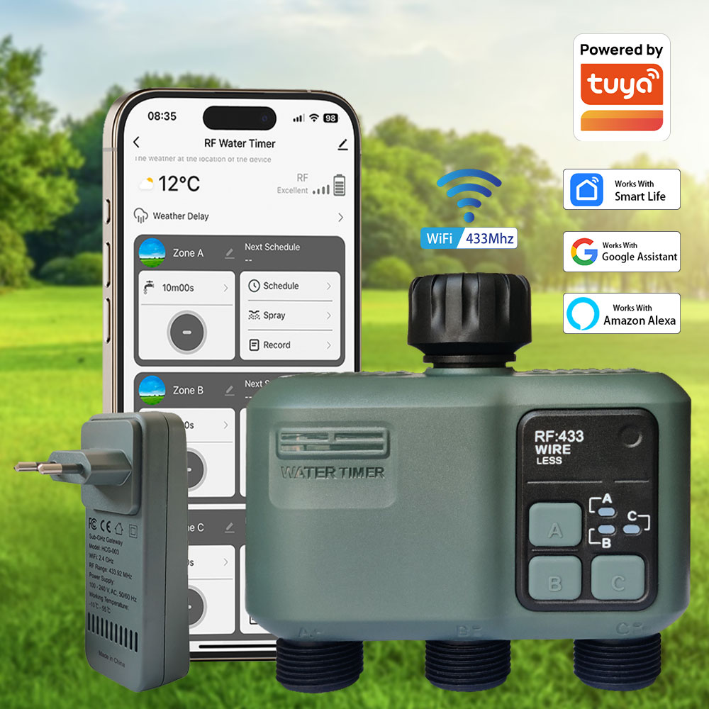 Smart Garden Water Timer - Tuya Wifi+RF433 3-uitlaat watertimer tuin watertimer