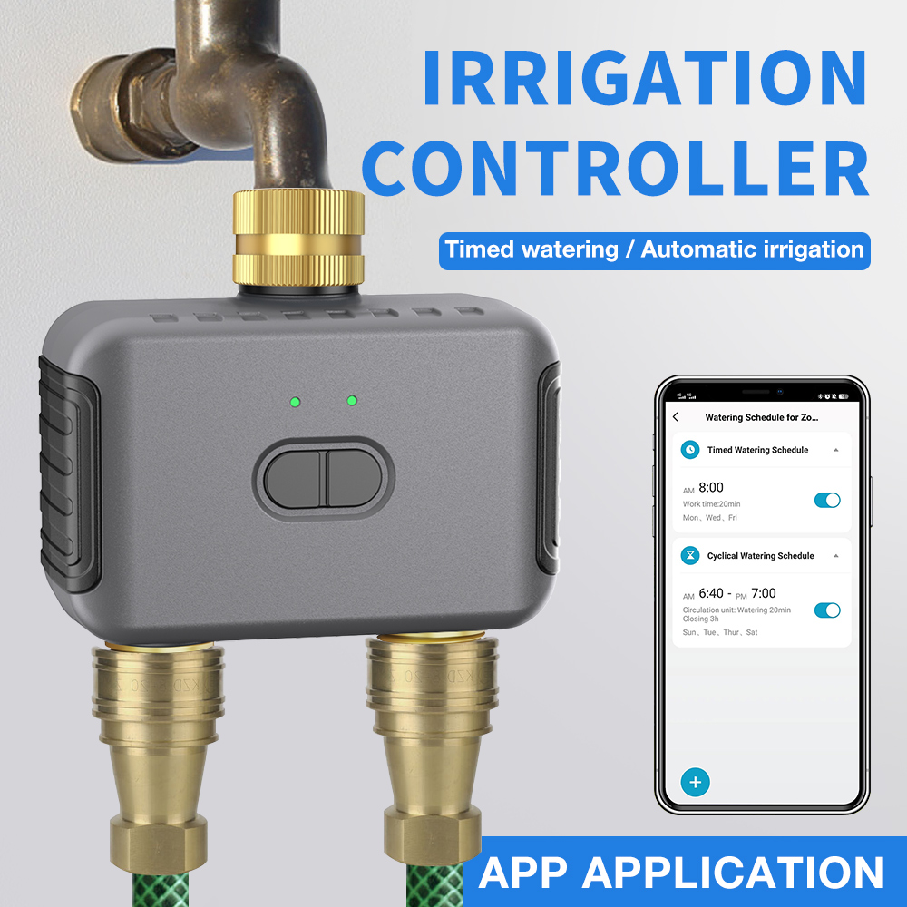 Smart Garden Herb - Tuya 2-zone besproeiingstimer Tuin Automatische irrigatiecontroller