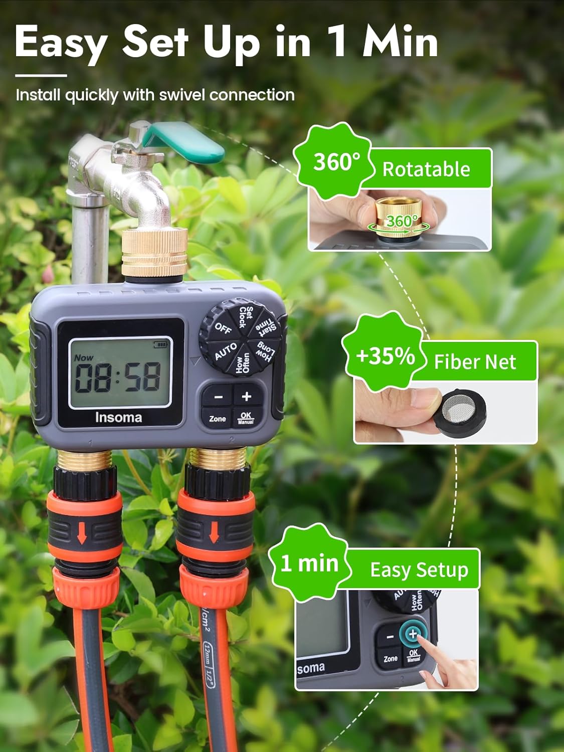 Dubbele uitlaten Slim irrigati - Smart Garden Refill recensie en prijs