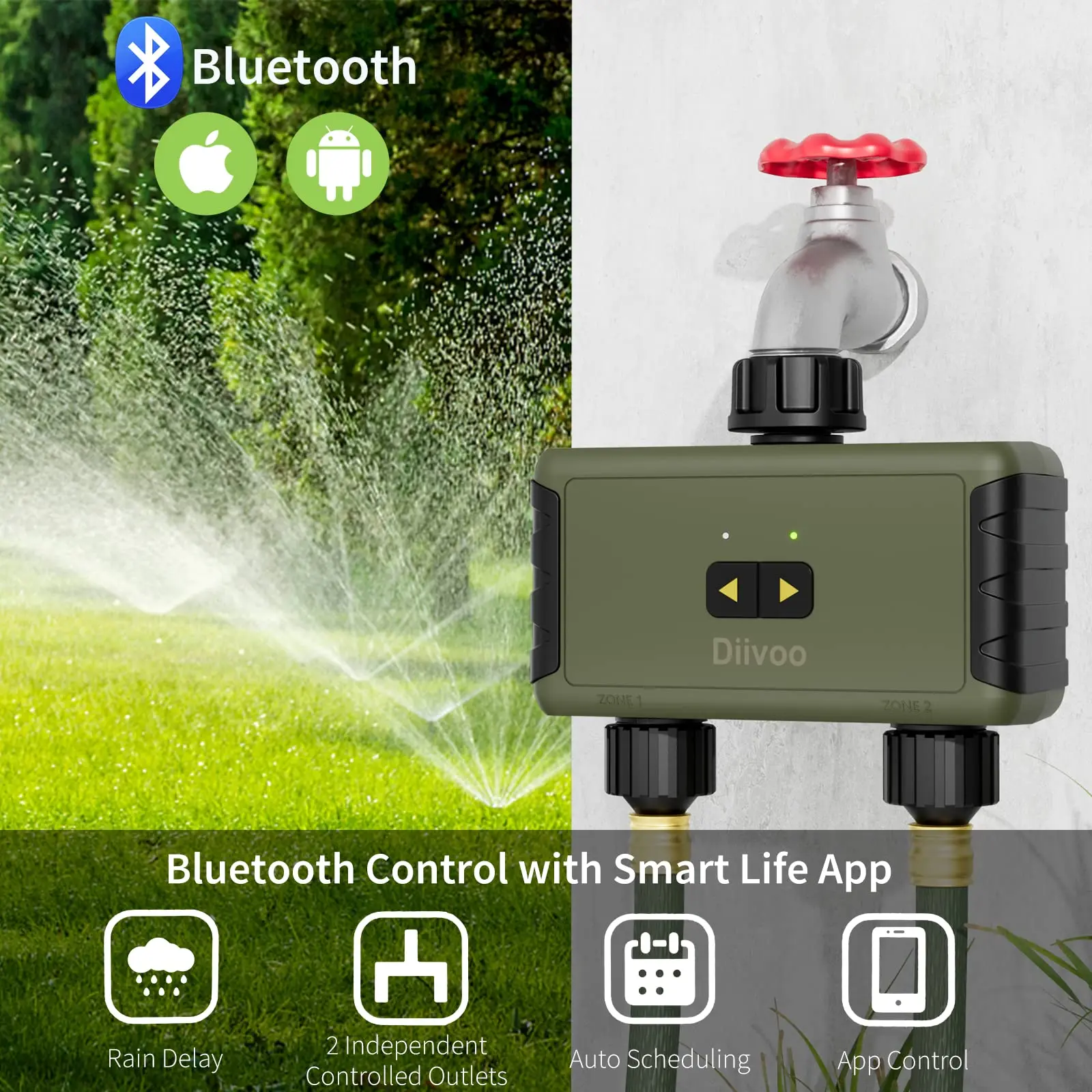 Diivoo Tijdschakelbare sproeie - Smart Garden Tools recensie en prijs